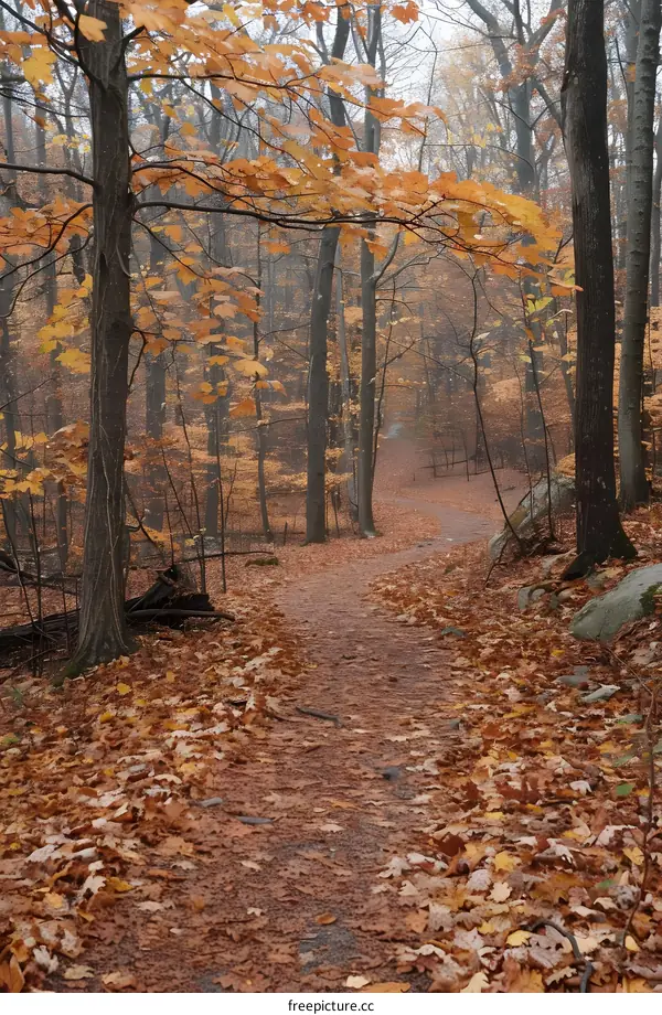 Charming and Picturesque Autumn Forest Trail