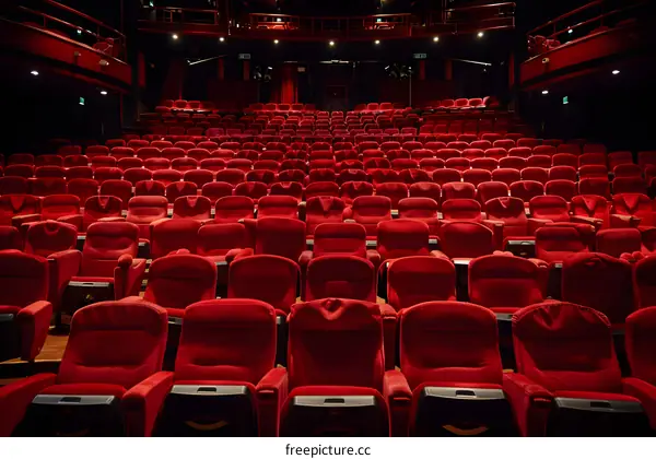 Empty Theater Seats Red Seats Rows Audience Cinema