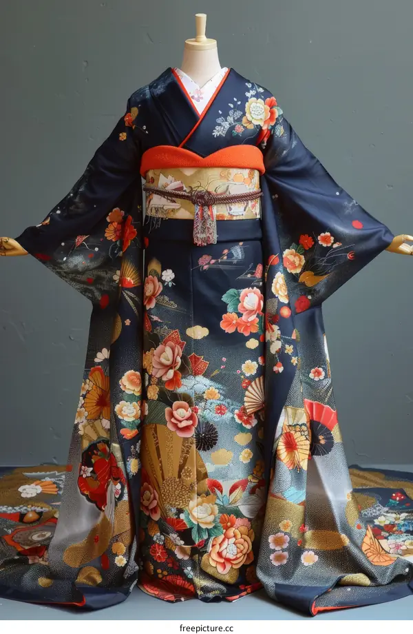 A kimono with a floral pattern