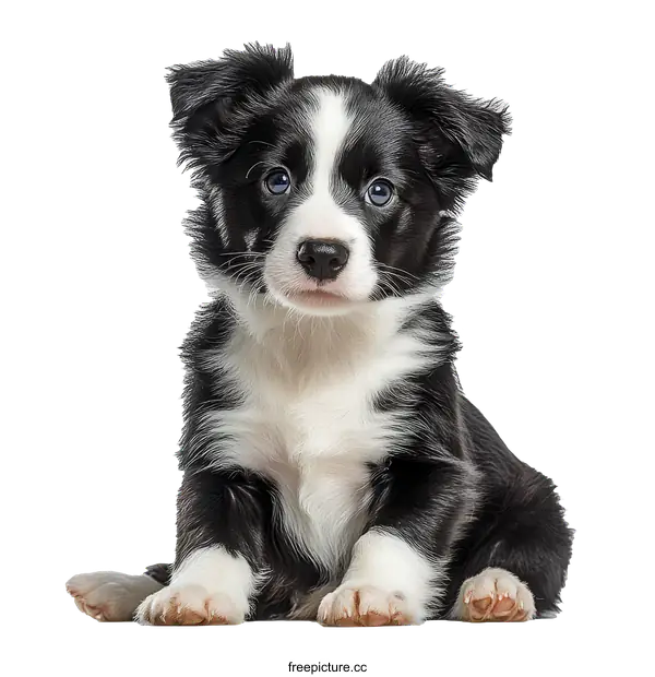 [Transparent Background PNG]Adorable Border Collie Puppy Portrait