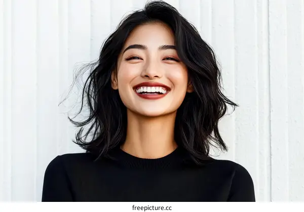 Smiling Asian Woman Portrait Outdoor