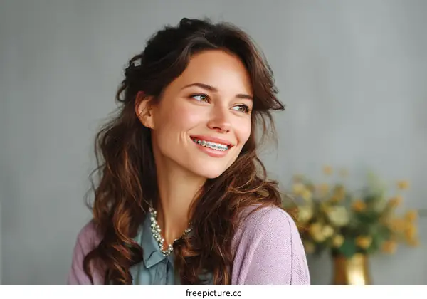Smiling Woman with Braces Portrait