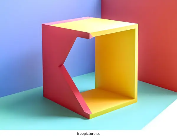 Abstract 3D Geometric Shapes Minimalist Design Background