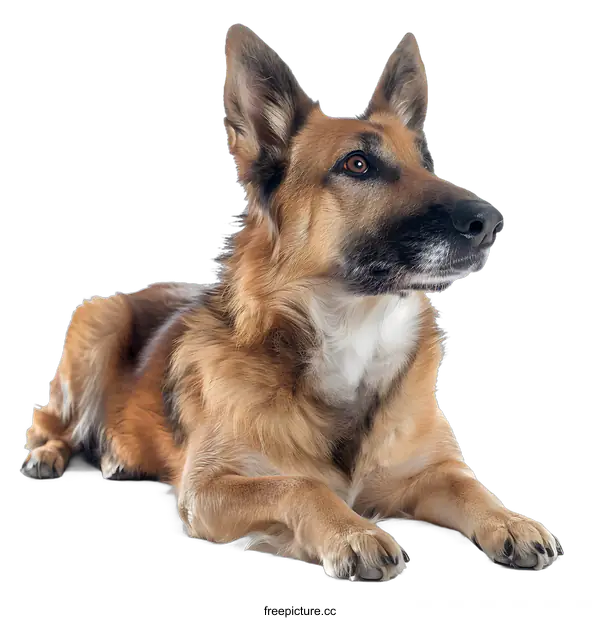 [Transparent Background PNG]German Shepherd Dog Portrait