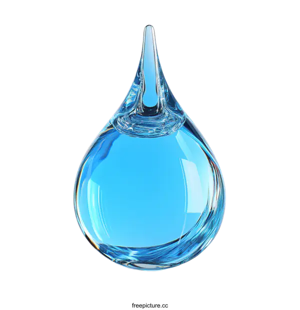 [Transparent Background PNG]Beautiful Blue Water Drop Illustration