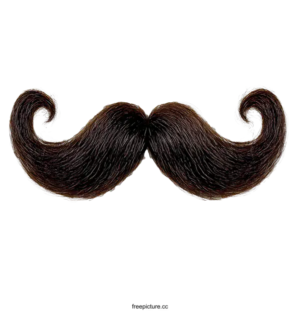 [Transparent Background PNG]Close Up of a Vintage Mustache