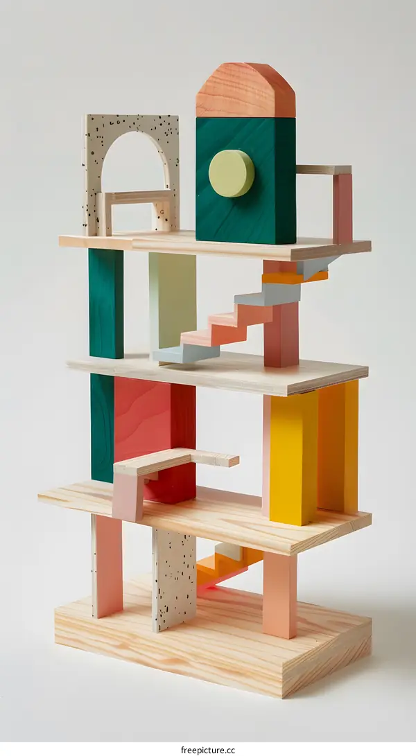 Modern Abstract Wooden Sculpture Art