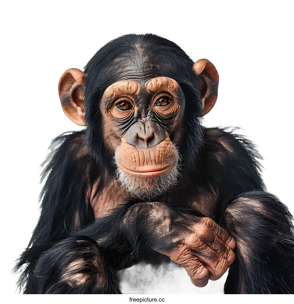 [Transparent Background PNG]Chimpanzee portrait