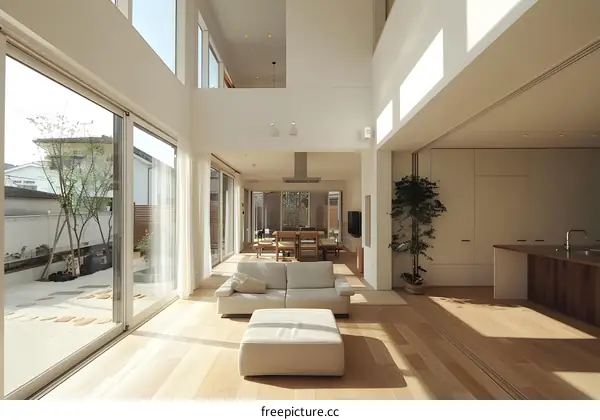 Modern Minimalist Home Interior Design With Large Windows And Natural Light