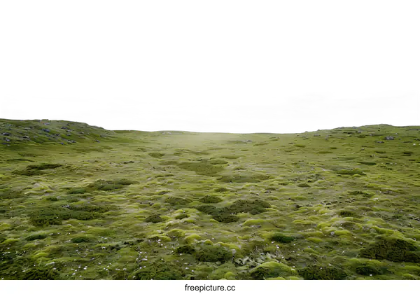 [Transparent Background PNG]Green Grass Landscape Under Bright Sky