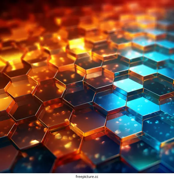 Abstract Glowing Hexagon Pattern