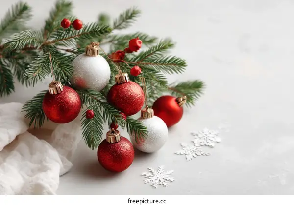 Christmas Decorations on a Gray Surface