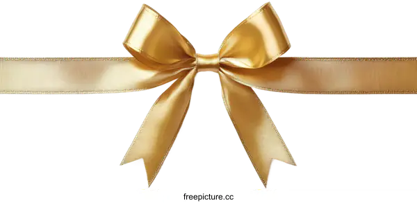 [Transparent Background PNG]Golden Ribbon Bow Gift Decoration