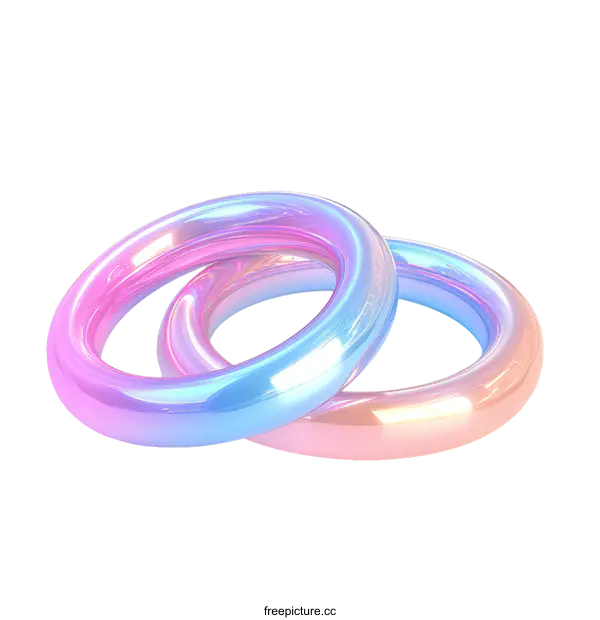 [Transparent Background PNG]Abstract Intertwined Rings of Pastel Hues