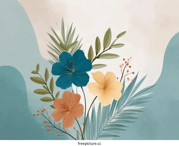 Floral Design with Abstract Background