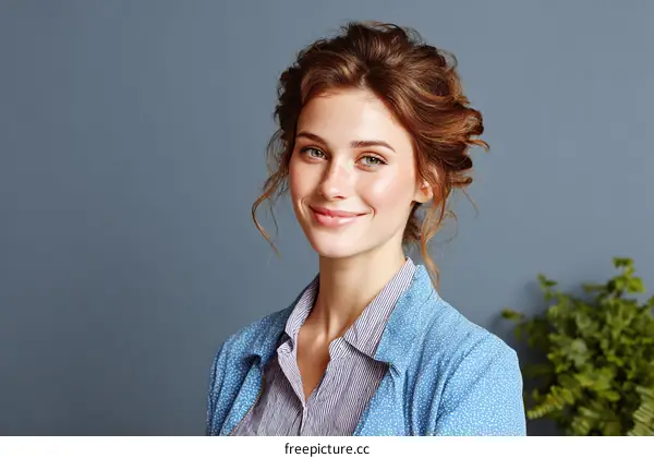 Portrait of a Woman with Elegant Hair Style