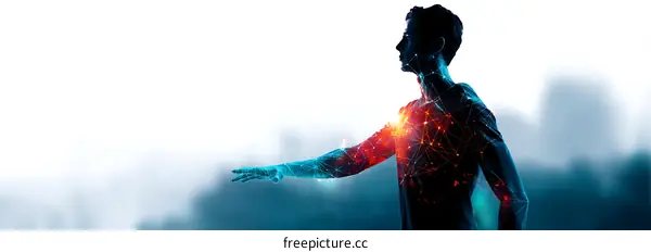 Abstract Digital Silhouette of a Person