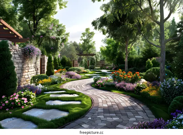 Garden landscape design renderings