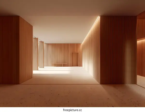 Minimalist Wooden Interior Design Hallway