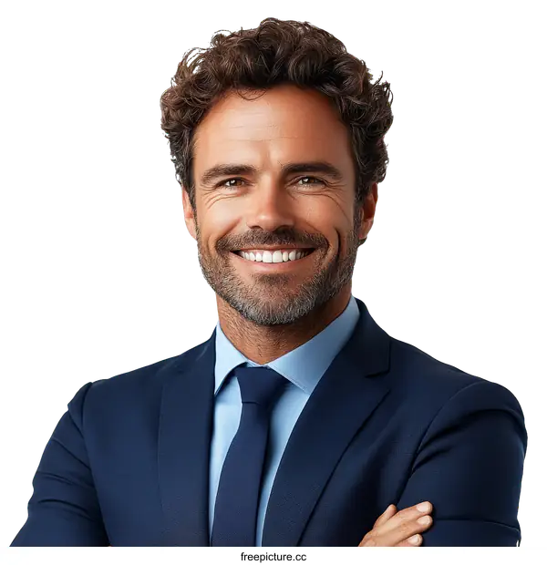 [Transparent Background PNG]Businessman Portrait Studio Shot