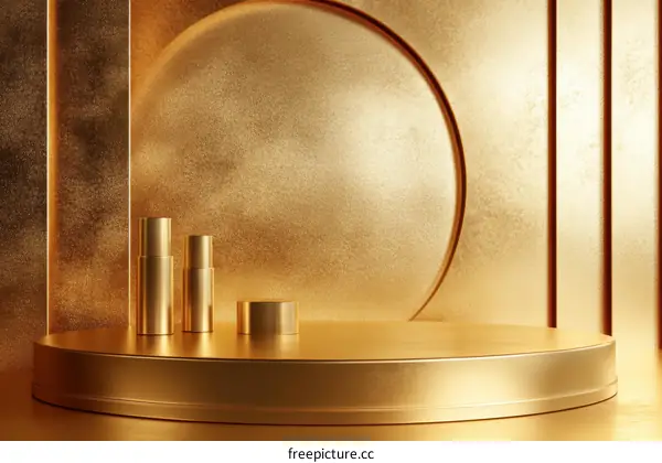 Luxury Gold Display Podium for Cosmetics