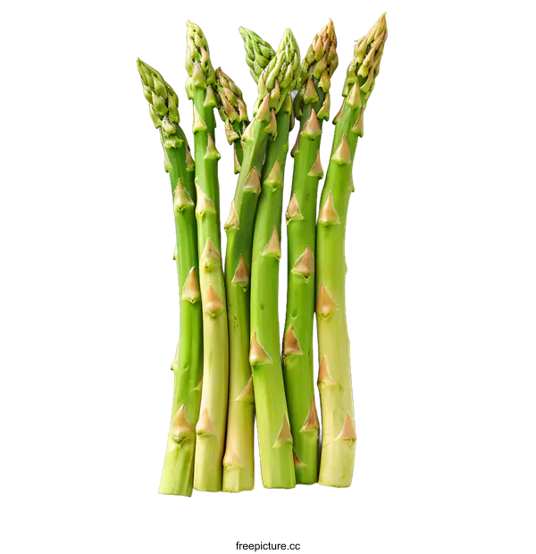 [Transparent Background PNG]Fresh green asparagus isolated on white background