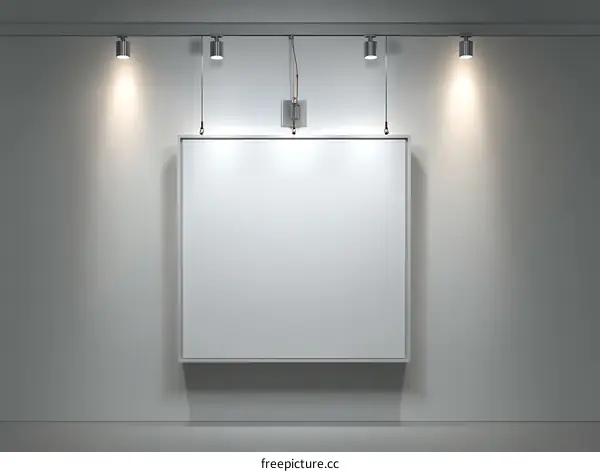 Empty Art Display Mockup on Gray Wall