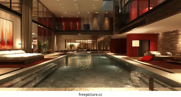 Luxury Modern Indoor Swimming Pool Interior Design
