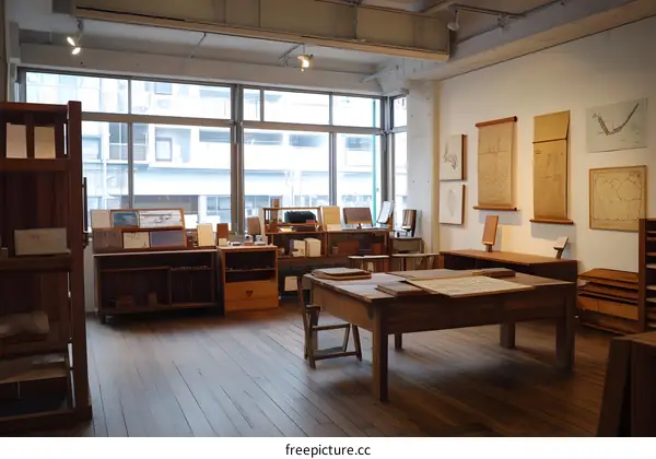 Wooden Furniture In A Japanese Style Store