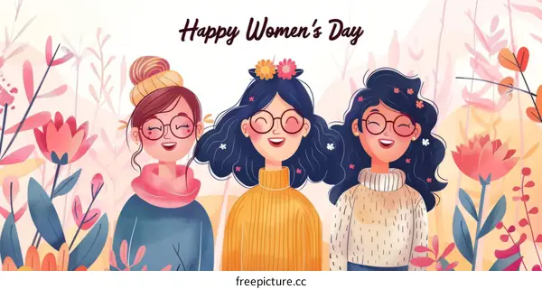 Diverse group of women celebrating International Women's Day with happiness