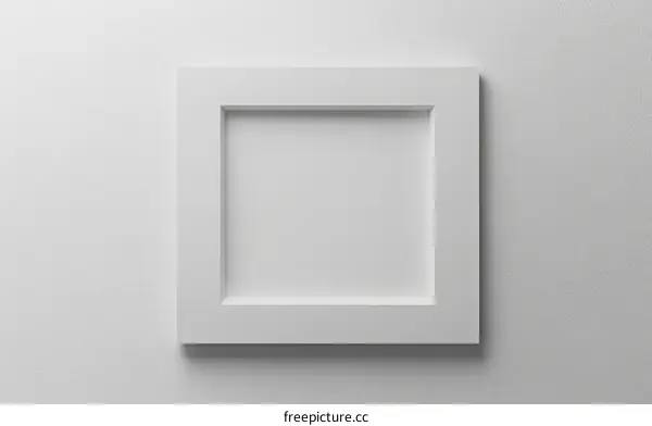 White Square Frame on a Light Gray Wall