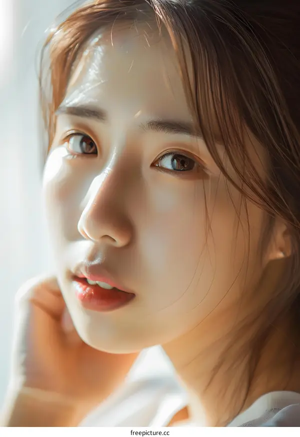 Close Up Portrait of Asian Woman with Soft Light