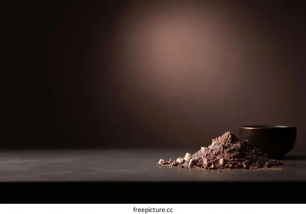 Chocolate Powder Display on Dark Surface