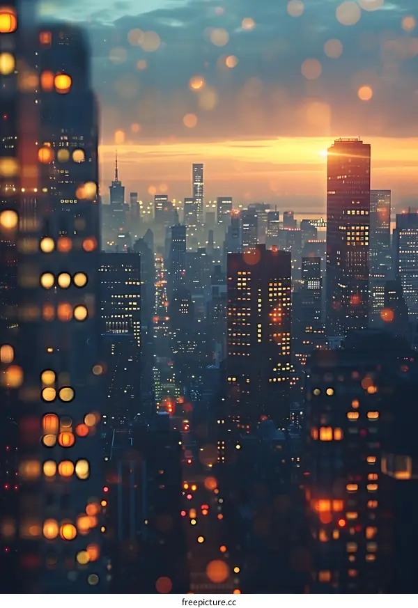 New York City Manhattan skyline at night