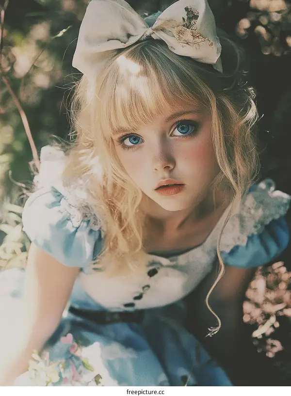 A Fairytale Girl in a Wonderland Dress