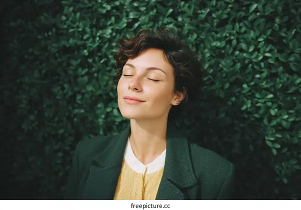 Woman Relaxing in Nature Outdoors