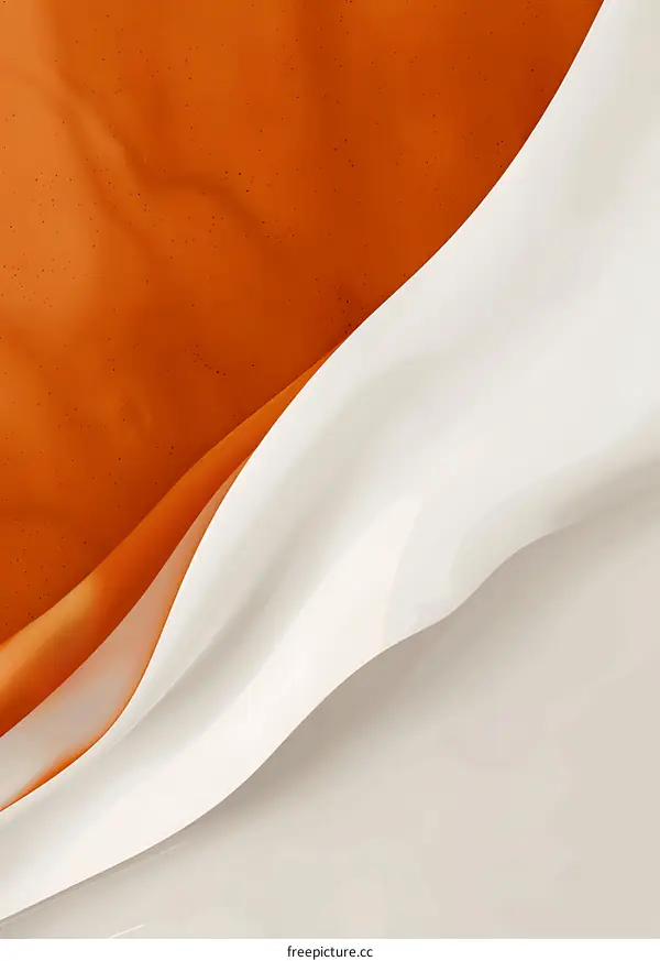 Abstract Orange and White Background with Smooth Curves