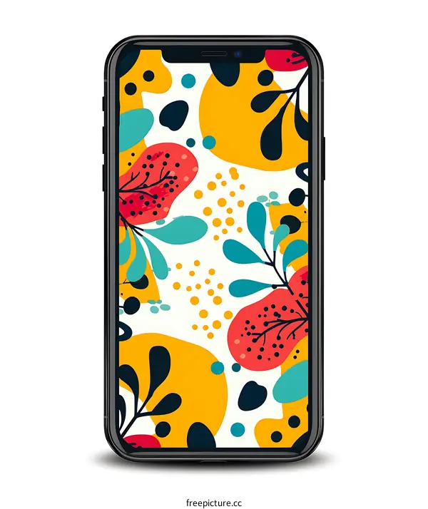 Abstract Floral Phone Wallpaper Design