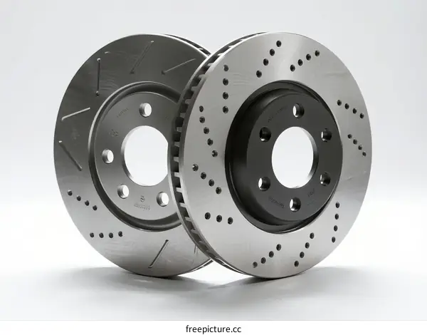 Automotive Disc Brakes with Ventilated Design and Drilled Holes