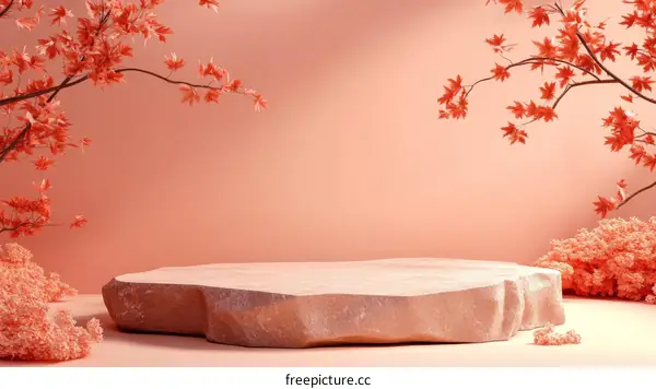 Autumnal Pastel Pink Stone Display Platform