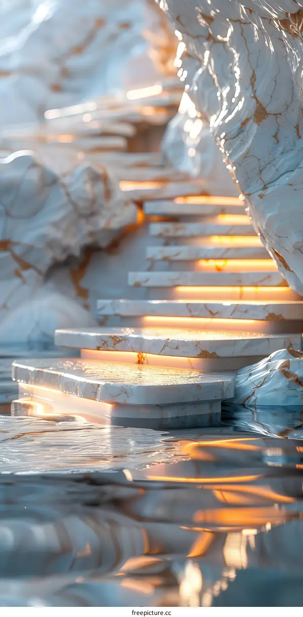 Abstract Marble Stairway to Heaven