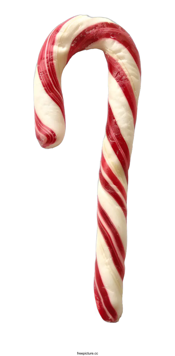 [Transparent Background PNG]Red and White Candy Cane Isolated on White Background