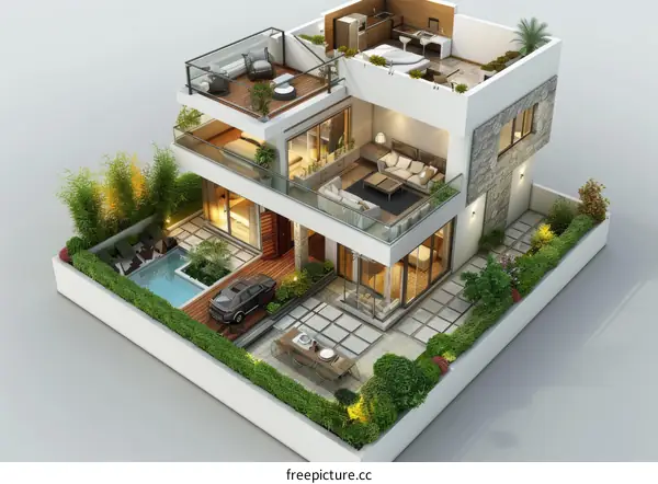 Modern House Design with Exquisite Landscaping