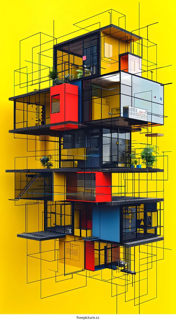 Abstract Architecture Building Design With Lines