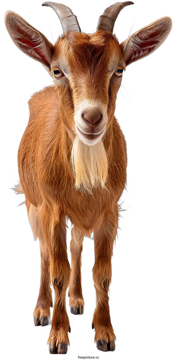 [Transparent Background PNG]Brown Goat on White Background