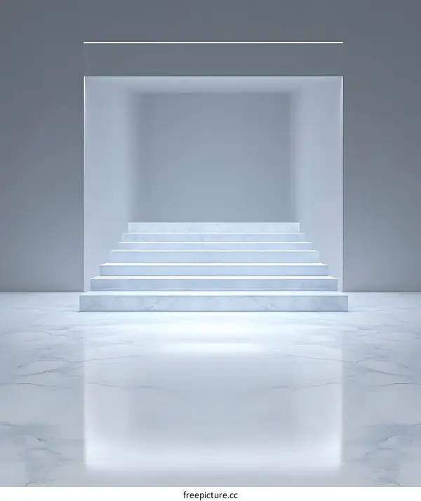 White Marble Stairs with Minimalist Design