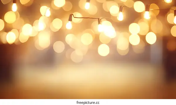 Warm Golden Lights Bokeh Background