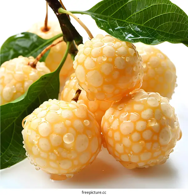 Fresh organic pears covered with water drops
