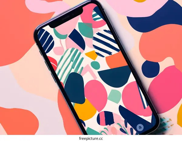 Abstract Phone Wallpaper With Colorful Shapes