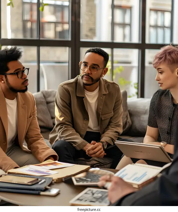 Diverse Group of Business Professionals During a Meeting